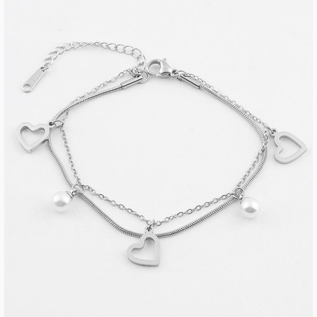 Kalp bileklik silver