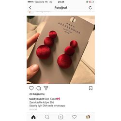 zara kırmızı top küpe