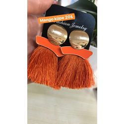 mango püsküllü turuncu küpe