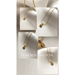 Winel gold harfli kolye