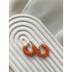 Halka orange boncuk küpe