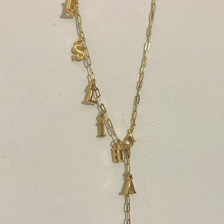 İsimli çelik gold kolye ( 5 harfli )