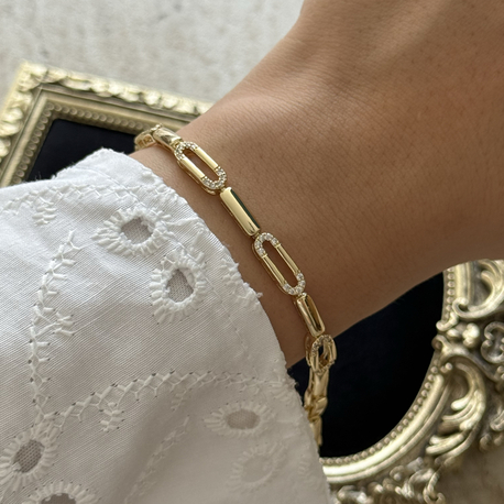 Oval Detay Bileklik | 14k vip