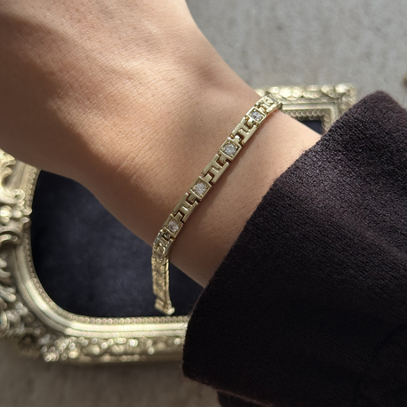 Kare Taş Bileklik | 14k xuping