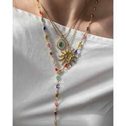 Rainbow Drops Y Kolye | Altın Kaplama