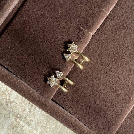 Çiçek Desen Küpe | 14k xuping