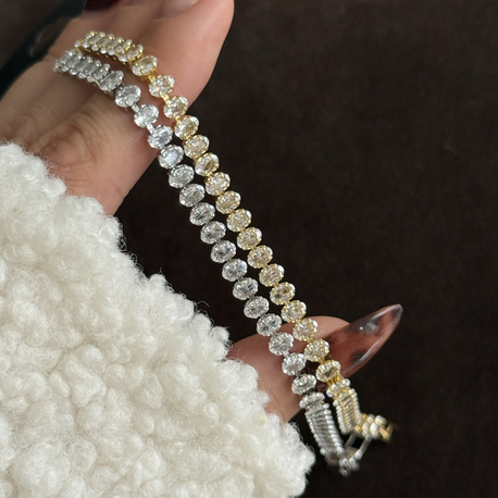 Oval Taş Suyolu Bileklik | 14k vip