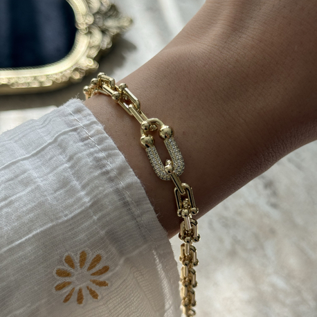 Zincir Detay Bileklik | 14k vip