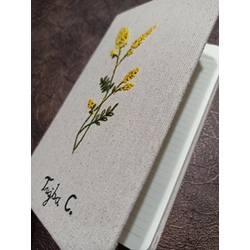 Kişiye özel el nakışı defter ( mimozalı)