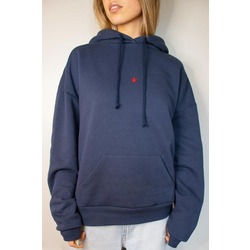 Kore Model yıldız Baskılı Kanguru Cepli Kadın Sweat