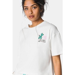 Vrl Kadın T-Shirt Beyaz Baskılı Model 