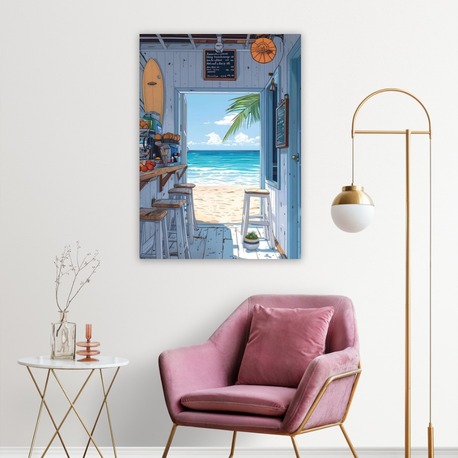 Yazlık Bir Kafe Çizim Poster