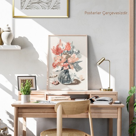 Sulu Boya Çiçek Posteri