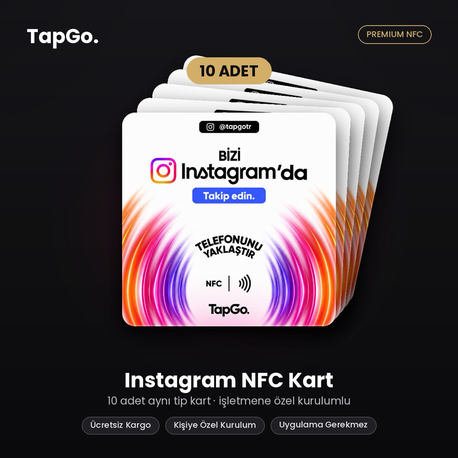 TapGo Instagram NFC Kart | 10'lu Paket