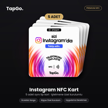 TapGo Instagram NFC Kart | 5'li Paket