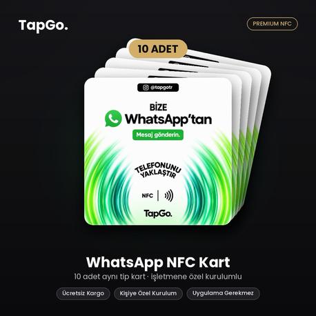 TapGo WhatsApp NFC Kart | 10'lu Paket