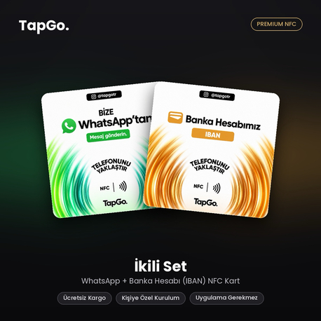 TapGo İkili Set | WhatsApp + IBAN NFC Kart