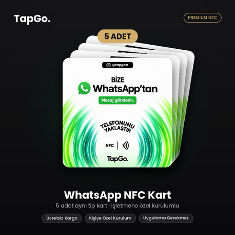 TapGo WhatsApp NFC Kart | 5'li Paket