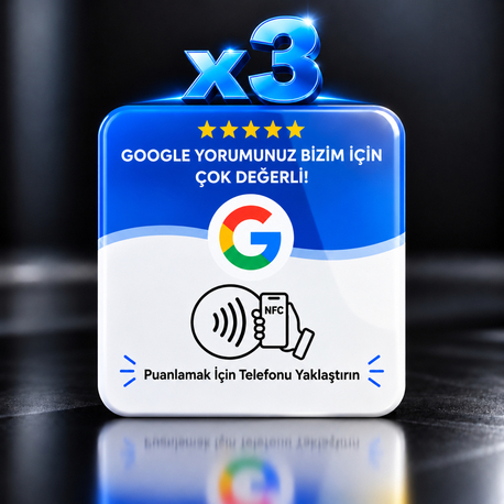 3'lü Google NFC Yorum Kartı