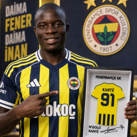 NGolo Kanté - Fenerbahçe SK - İmzalı Forma Çerçevesi