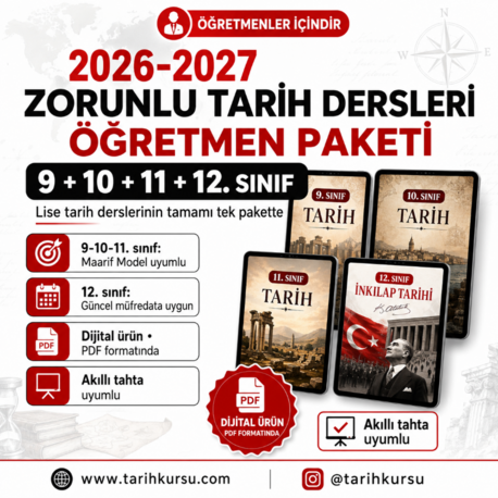GÜNCELLENİYOR... 2026-2027 Zorunlu Tarih Dersleri Öğretmen Paketi | 9 + 10 + 11 + 12