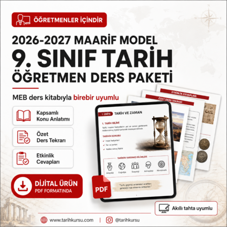 GÜNCELLENİYOR......  2026-2027 Maarif Model 9. Sınıf Tarih Öğretmen Ders Paketi