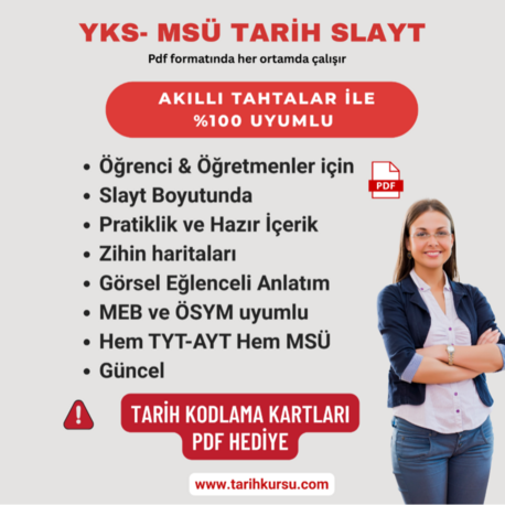 YKS & MSÜ TARİH DERS NOTLARI (Zihin Haritası ve Özel Kodlama Temelli Full PDF Paketi)