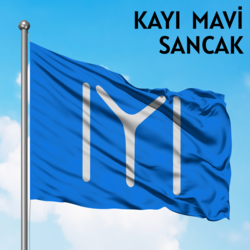 50*75 cm Gök Rengi Kayı Bayrağı