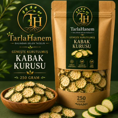 GÜNEŞTE KURUTULMUŞ YUVARLAK DİLİM KABAK ( 250 GRAM) 