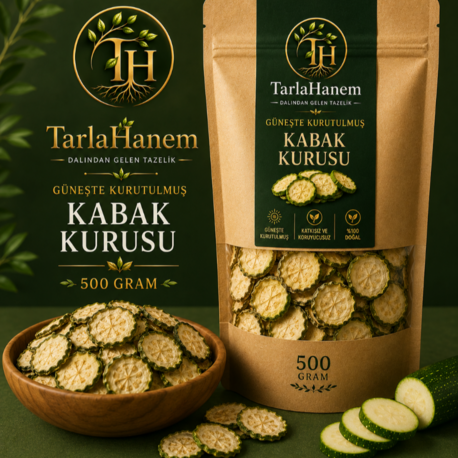 GÜNEŞTE KURUTULMUŞ YUVARLAK DİLİM KABAK ( 500 GRAM)