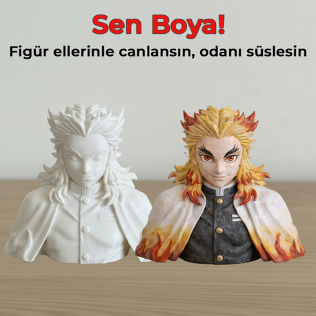 Rengoku Kyoujurou Figür Boyama Kiti - Kalbini Ateşle ve Sanatını Yansıt