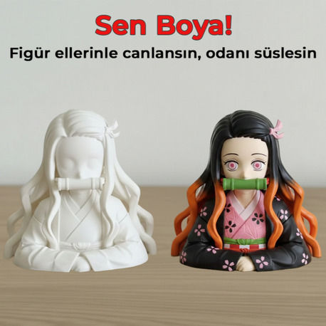 Nezuko Kamado Figür Boyama Kiti - En Sevilen İblis Kız Şimdi Senin Sanatın