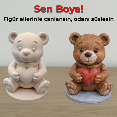 Kalpli Ayıcık DIY Boyama Seti - Sevgini Renklerle Anlat