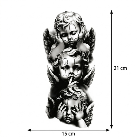 YARIM KOL GÖRMEDİM DUYMADIM MELEK DÖVMESİ 21x15 MXT-001