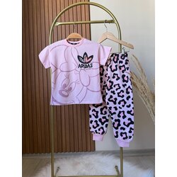Adidas kız yazlık takım pembe leopar