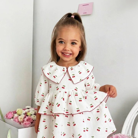 Kirazlı pinterest model elbise