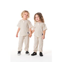 Unisex çizgili waffle takım