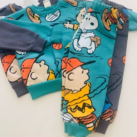 Snoppy Şardonlu Takım / Petrol Yeşili
