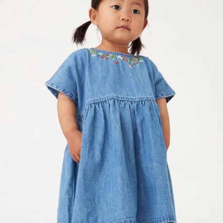 Kısa kollu denim elbise 