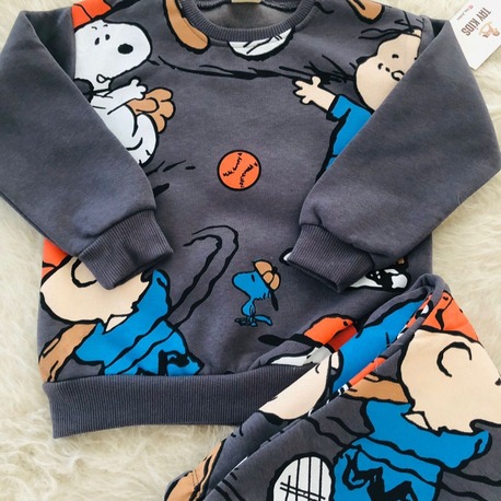 Snoppy Şardonlu Takım / Antrasit