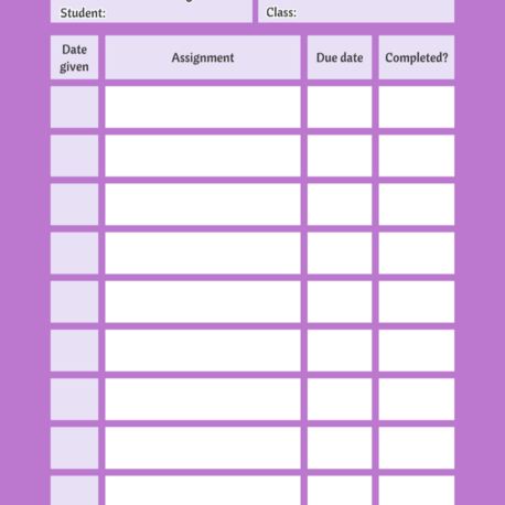 HOMEWORK TRACKER