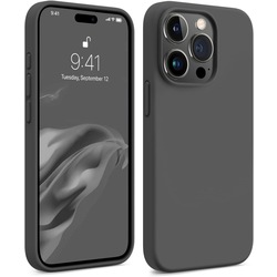 iPhone 15 Pro Uyumlu Lansman Kılıf, Kadife İç Doku, Soft Yumuşak Liquid Silikon
