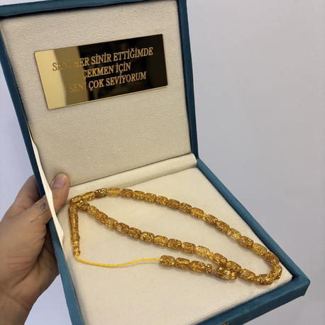 Golden rosary şeffaf set