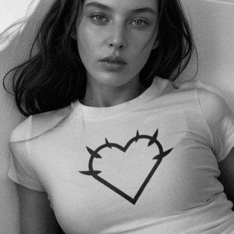Y2K Heart Baby Tee