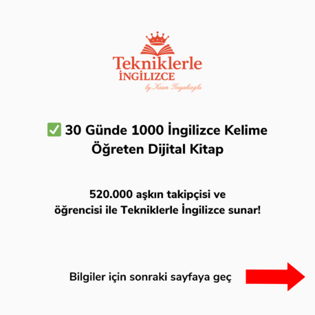 30 Günde 1000 İngilizce Kelime Öğreten Dijital Kitap