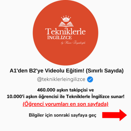 A1'den B2'ye Videolu Eğitim! (Sınırlı Sayıda)