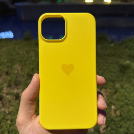 Kalp Logo Telefon Kılıfı Sarı
