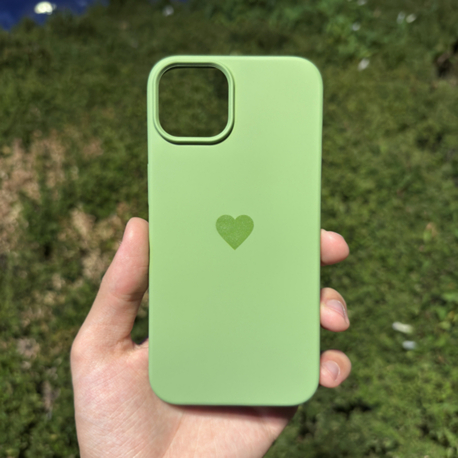 Kalp Logo Telefon Kılıfı Fıstık yeşili