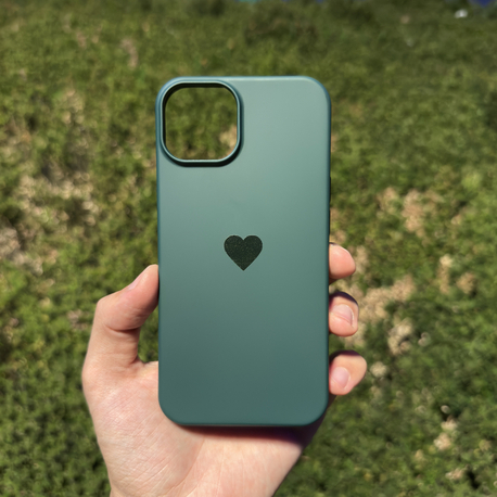 Kalp Logo Telefon Kılıfı Koyu Yeşil