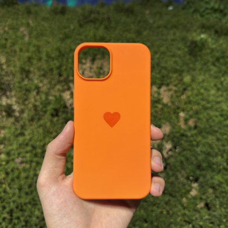 Kalp Logo Telefon Kılıfı Turuncu 